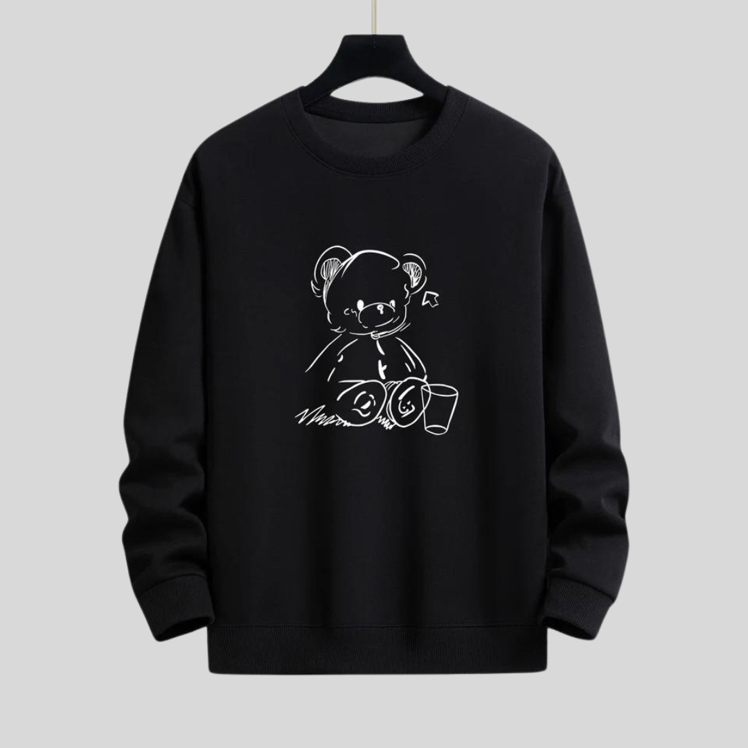 Niels | Bear print relax-fit sweatshirt voor heren