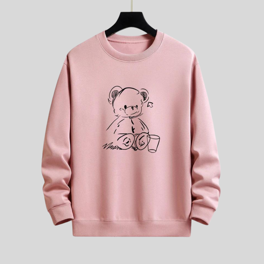 Niels | Bear print relax-fit sweatshirt voor heren