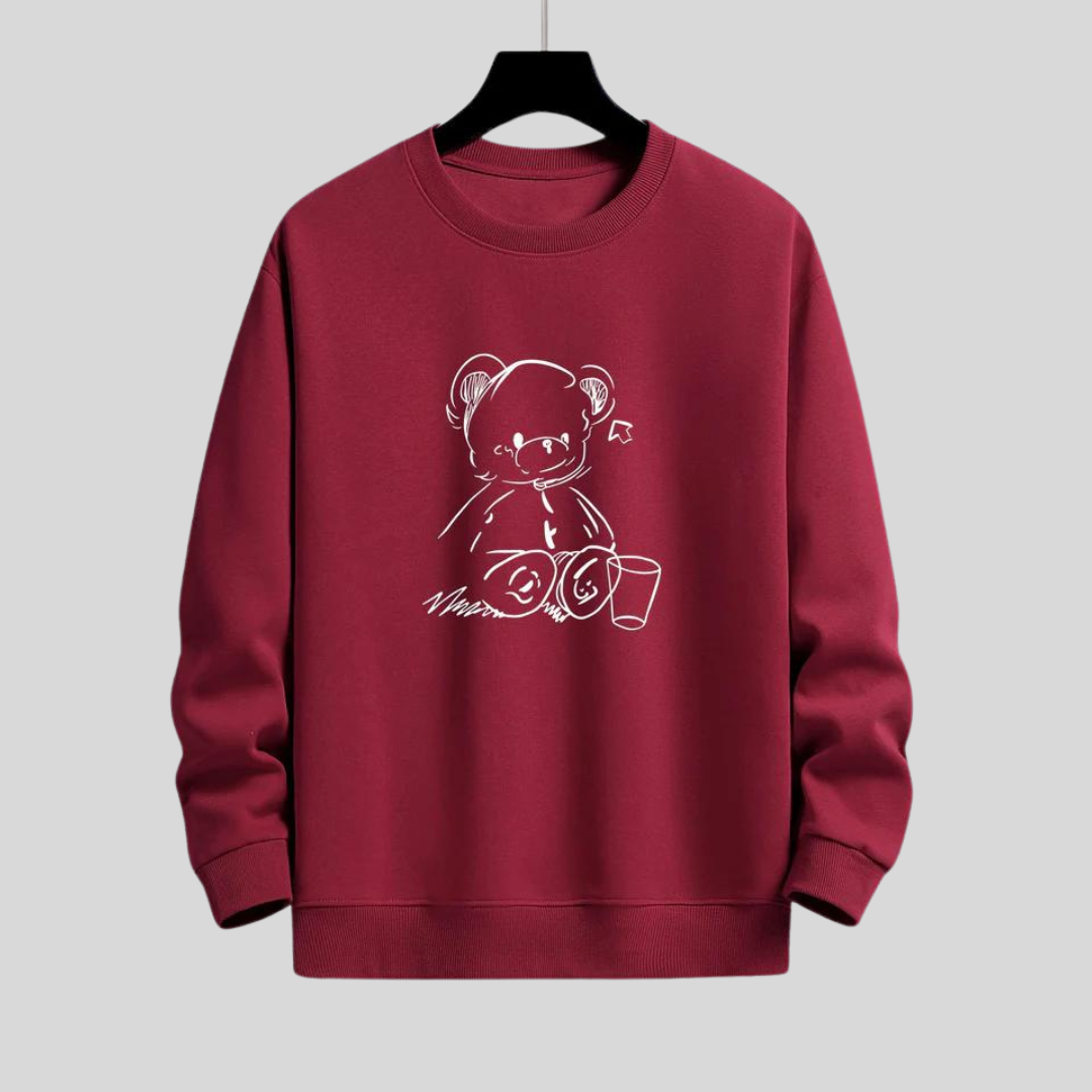 Niels | Bear print relax-fit sweatshirt voor heren