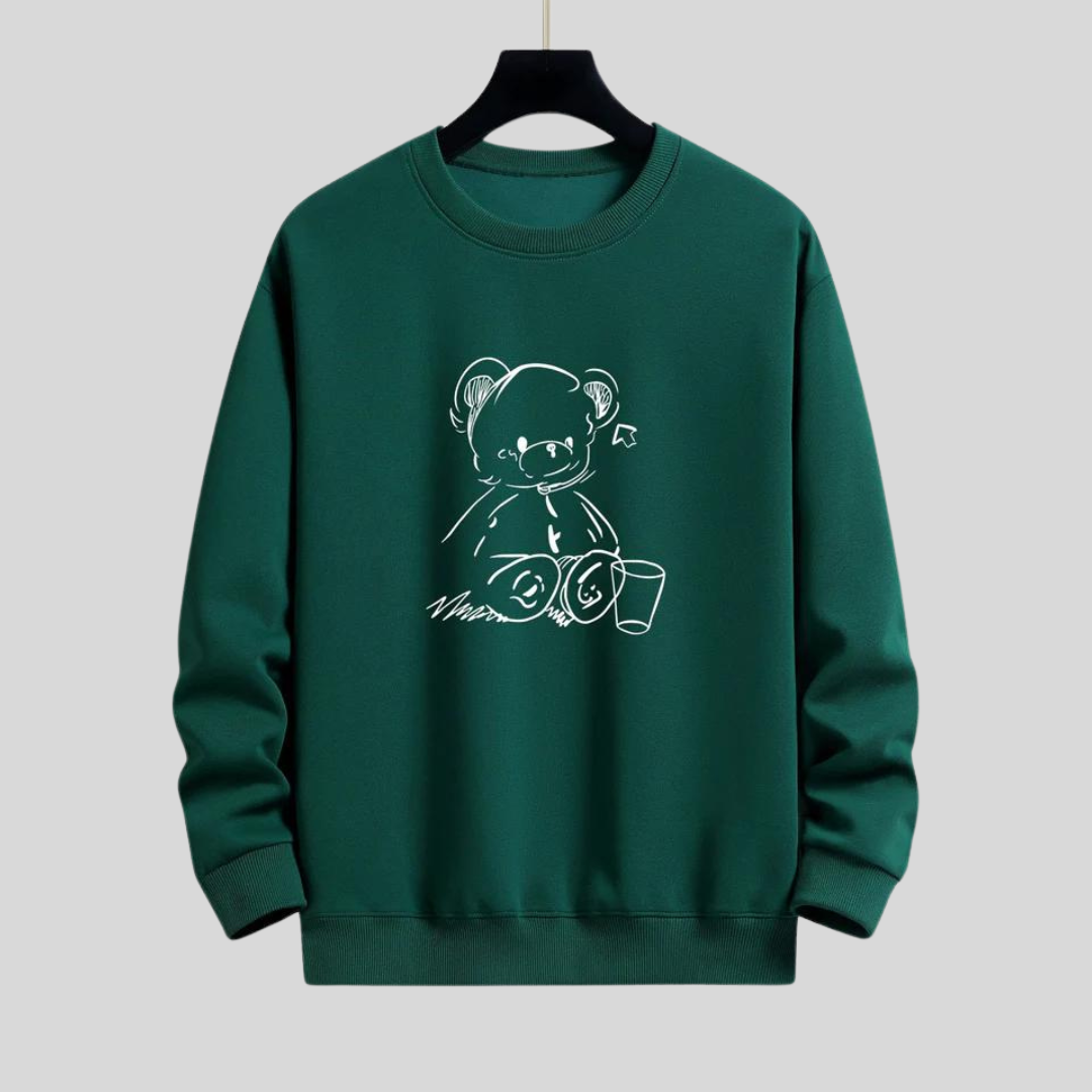 Niels | Bear print relax-fit sweatshirt voor heren