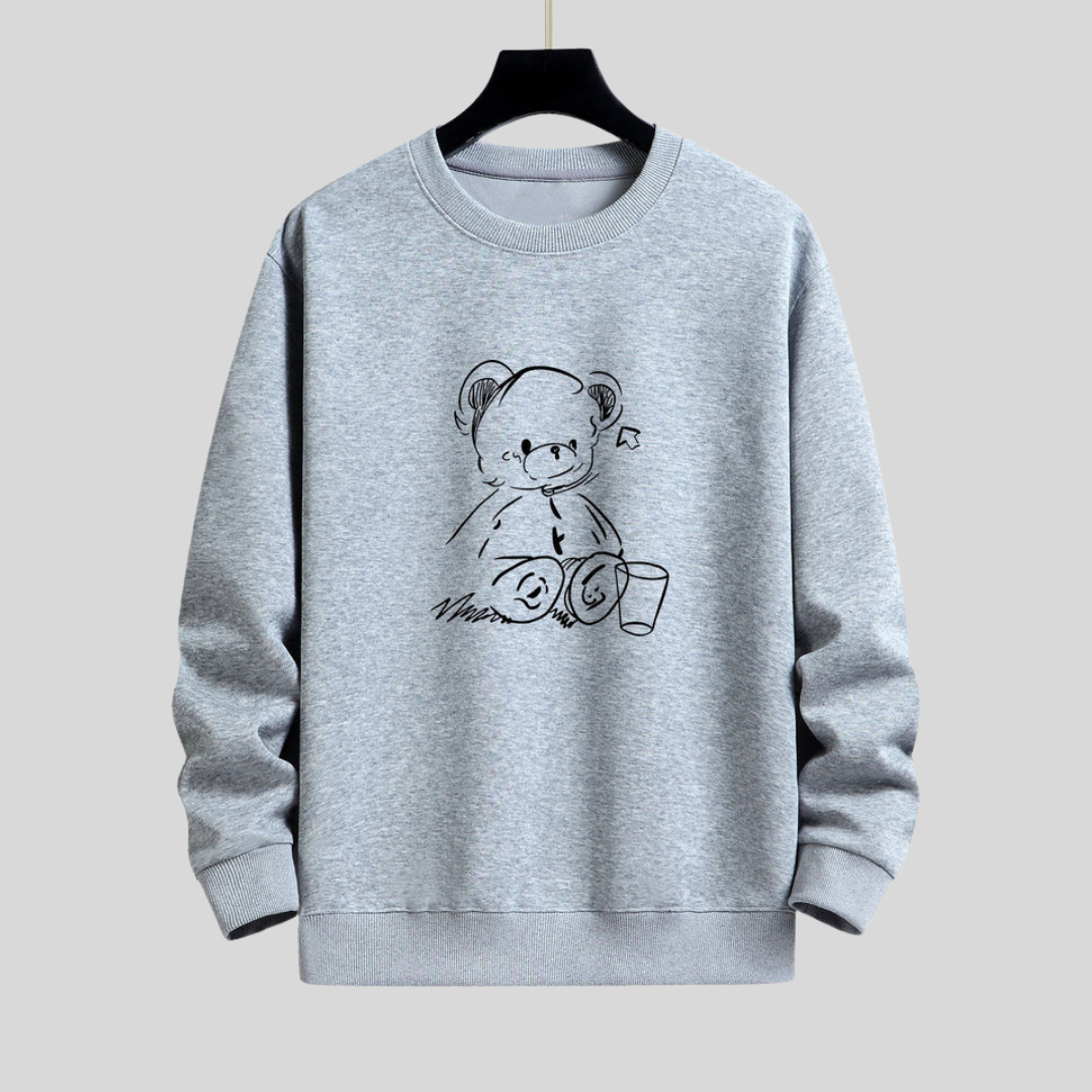 Niels | Bear print relax-fit sweatshirt voor heren