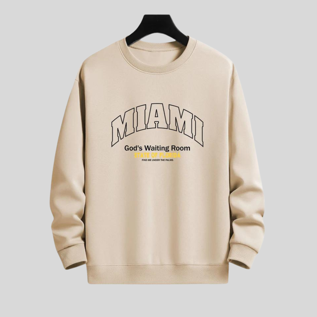 Mia | Miami Slogan Print Relax Fit Sweatshirt