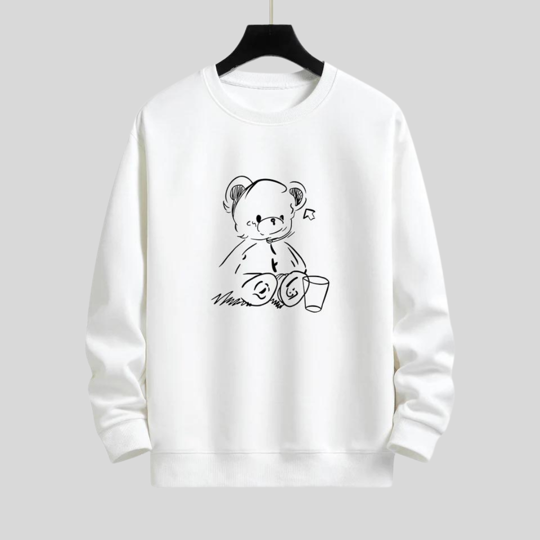 Niels | Bear print relax-fit sweatshirt voor heren