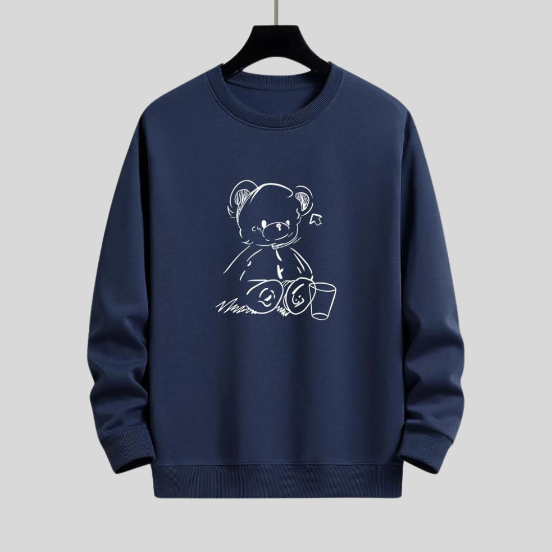 Niels | Bear print relax-fit sweatshirt voor heren