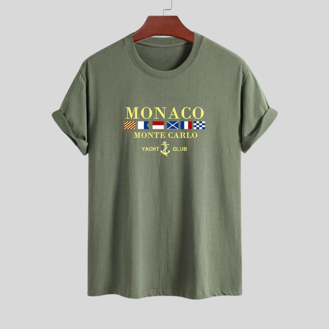 Max | Regular fit Monaco sloganprint katoenen T-shirt