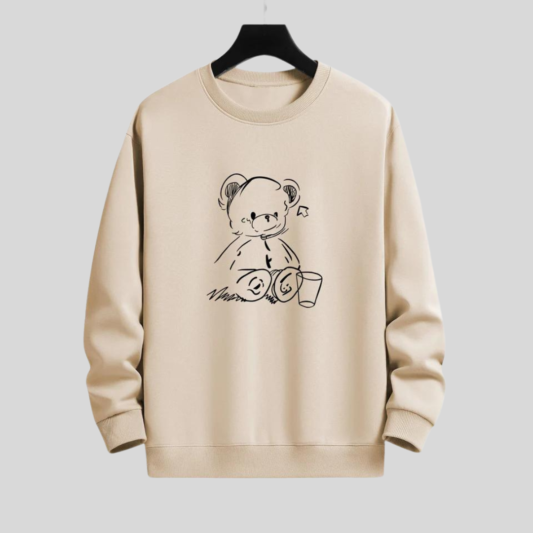 Niels | Bear print relax-fit sweatshirt voor heren