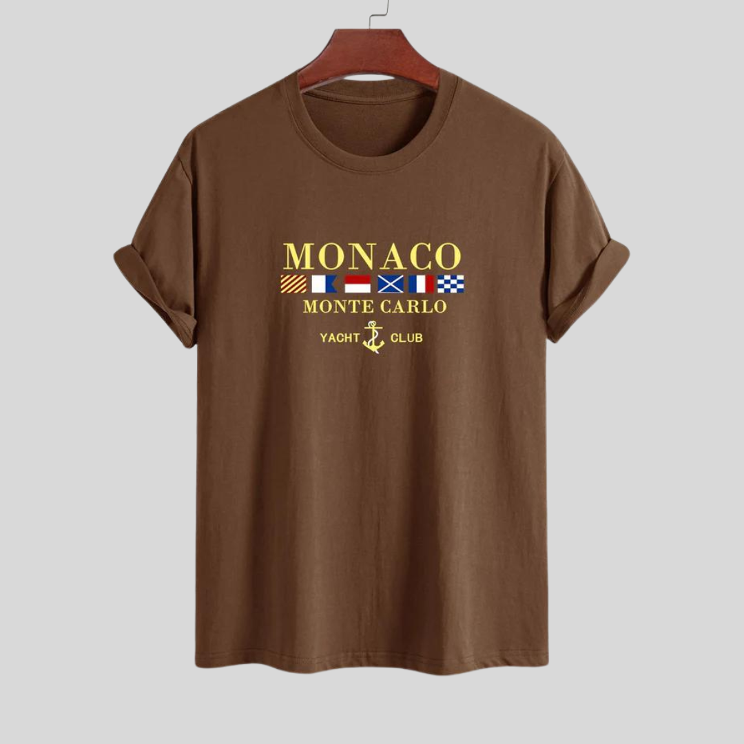 Max | Regular fit Monaco sloganprint katoenen T-shirt