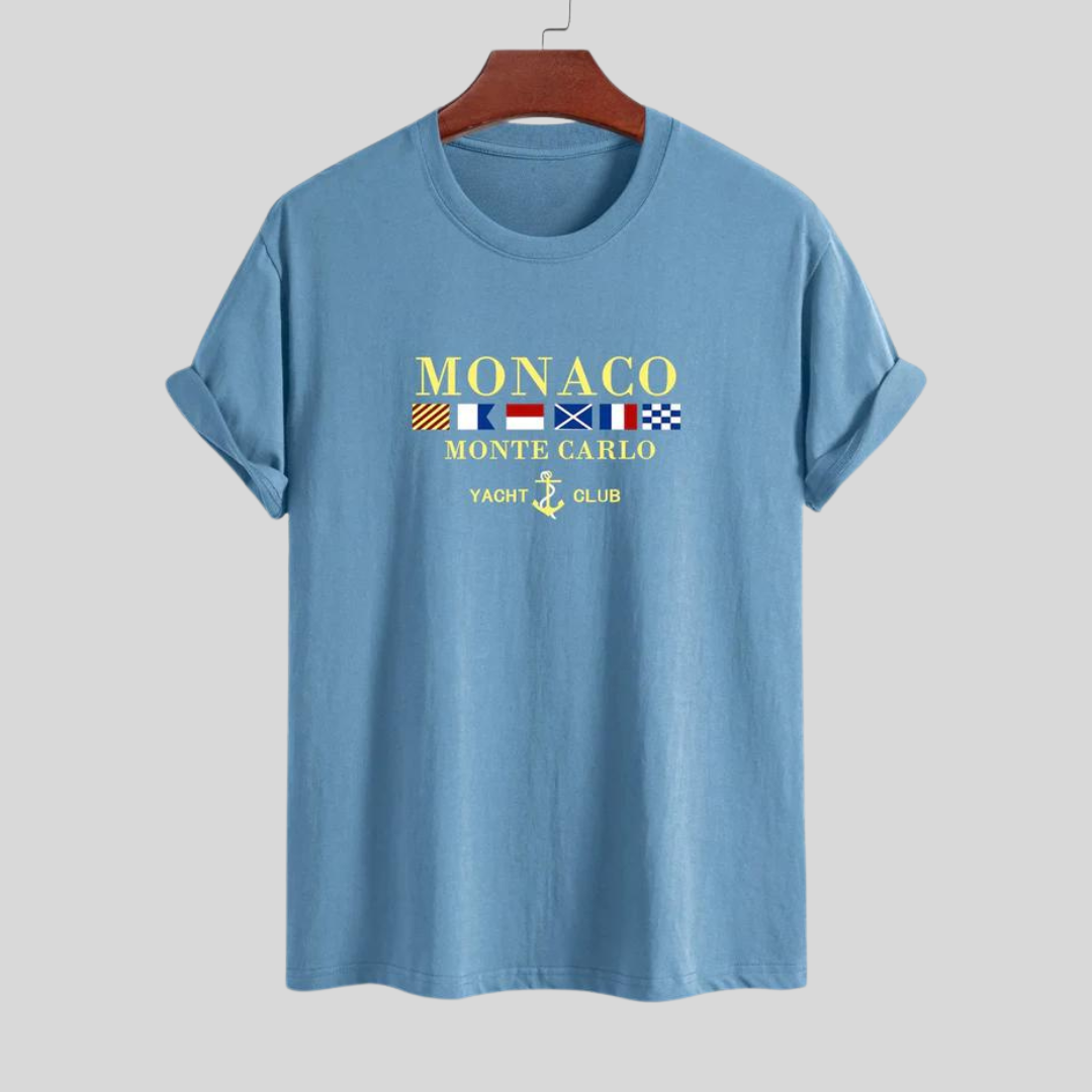 Max | Regular fit Monaco sloganprint katoenen T-shirt