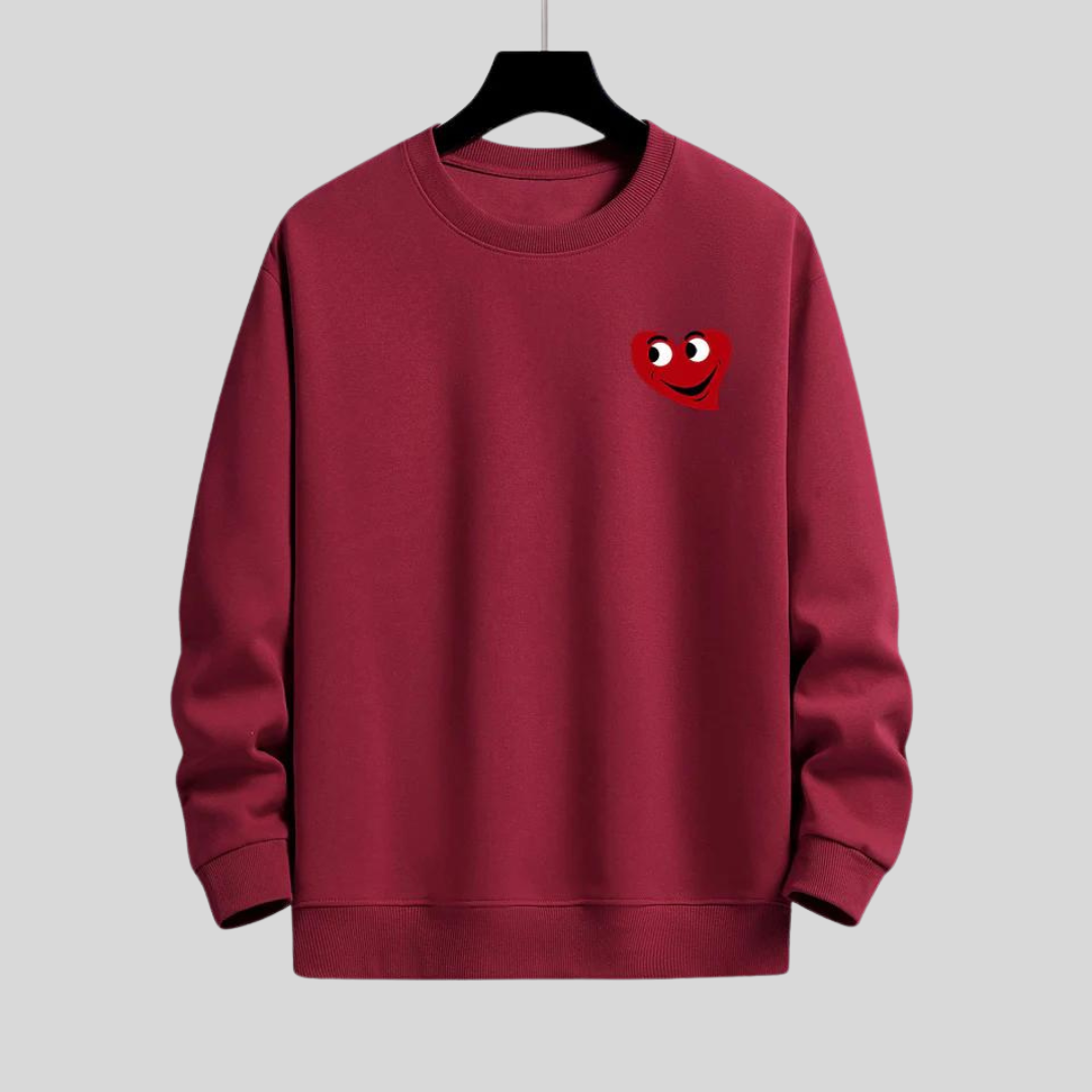 Niels | Hartvormige smiley face print sweatshirt