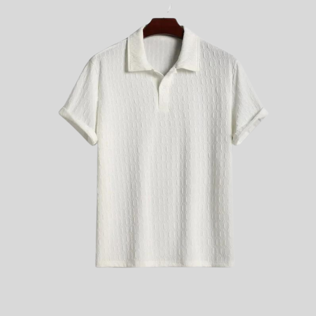 Piet | Tijdloos en comfortabel wit heren polo shirt