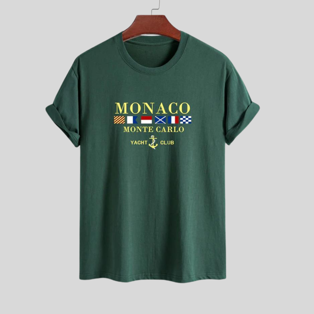 Max | Regular fit Monaco sloganprint katoenen T-shirt