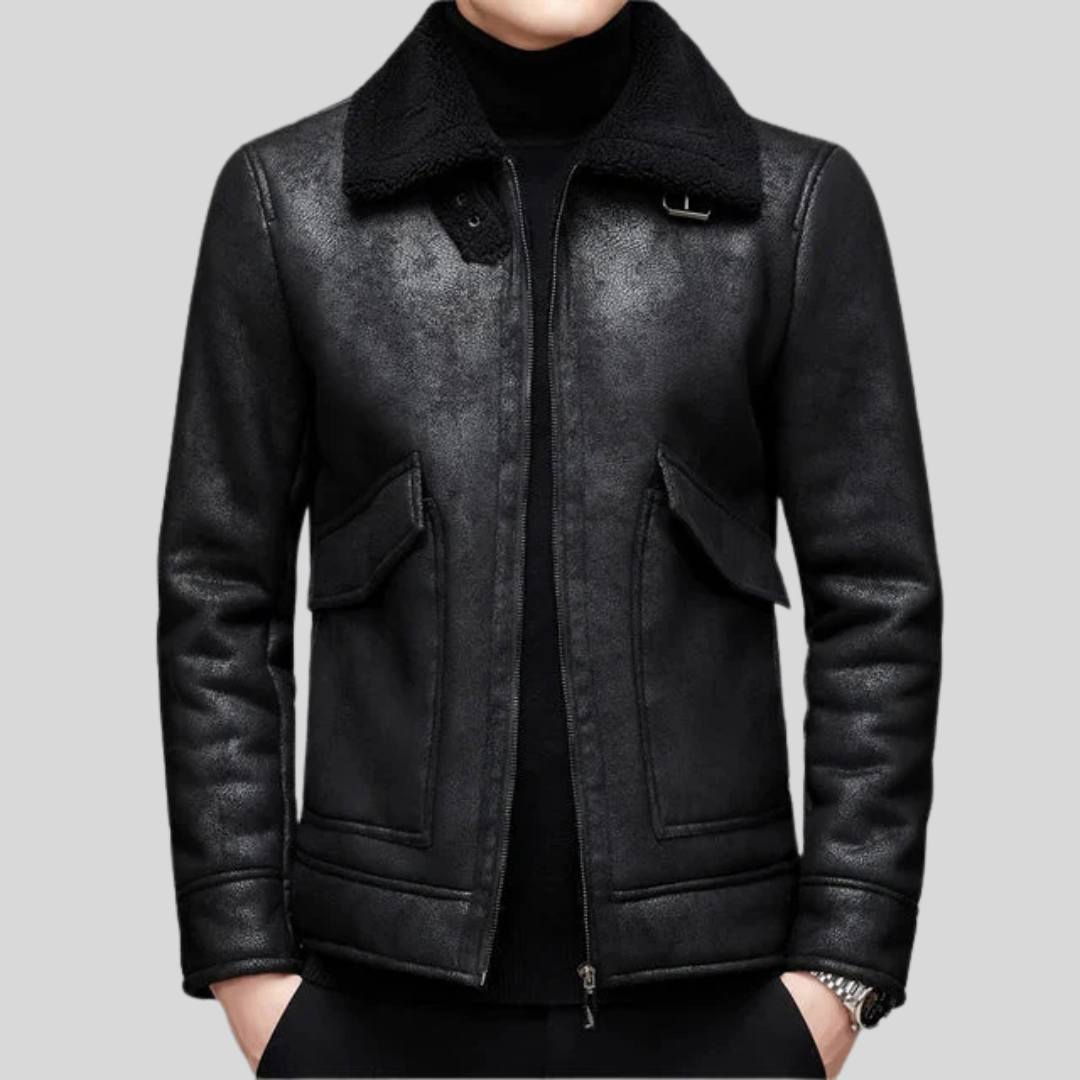 Lars | Luxe shearling aviator jas voor heren