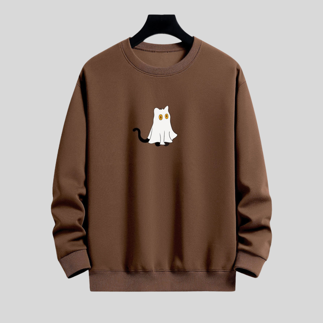 Sam | Cat Ghost Relax Fit Sweatshirt voor heren