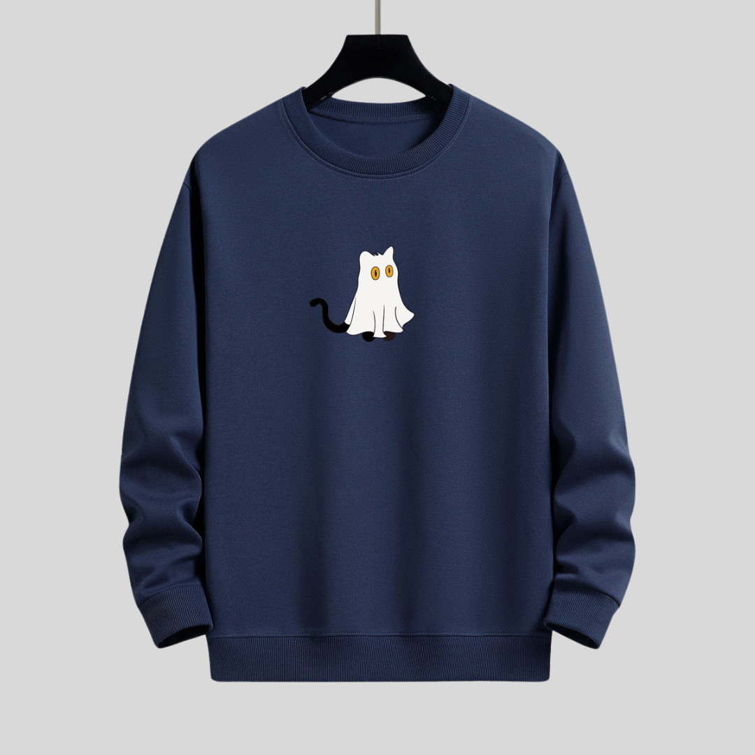 Sam | Cat Ghost Relax Fit Sweatshirt voor heren