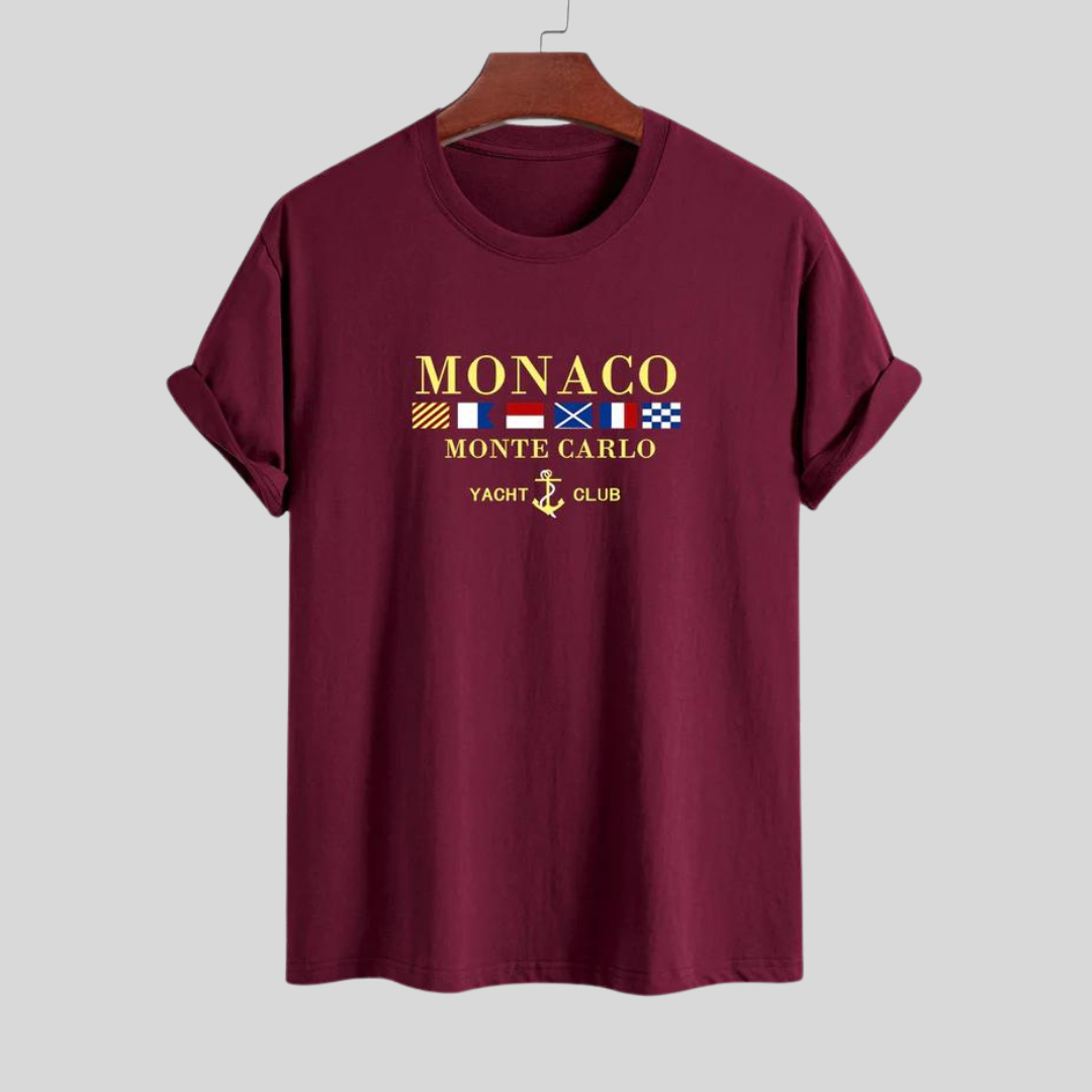 Max | Regular fit Monaco sloganprint katoenen T-shirt