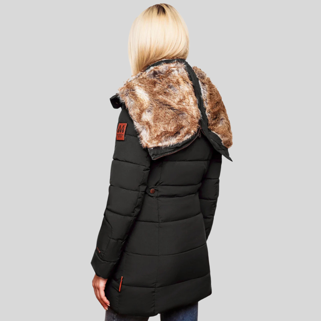 Sophie | Luxe winterjas dames met imitatiebont voering