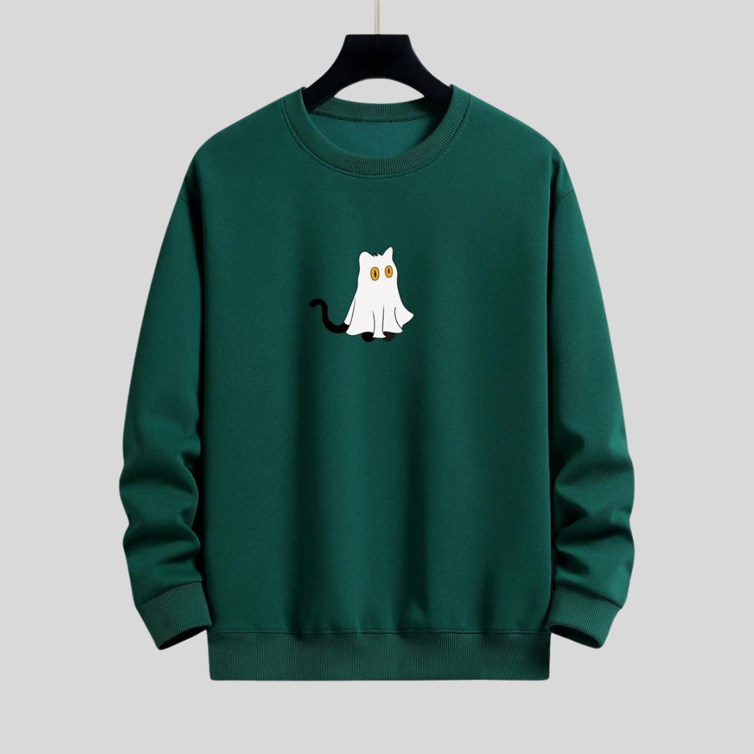 Sam | Cat Ghost Relax Fit Sweatshirt voor heren