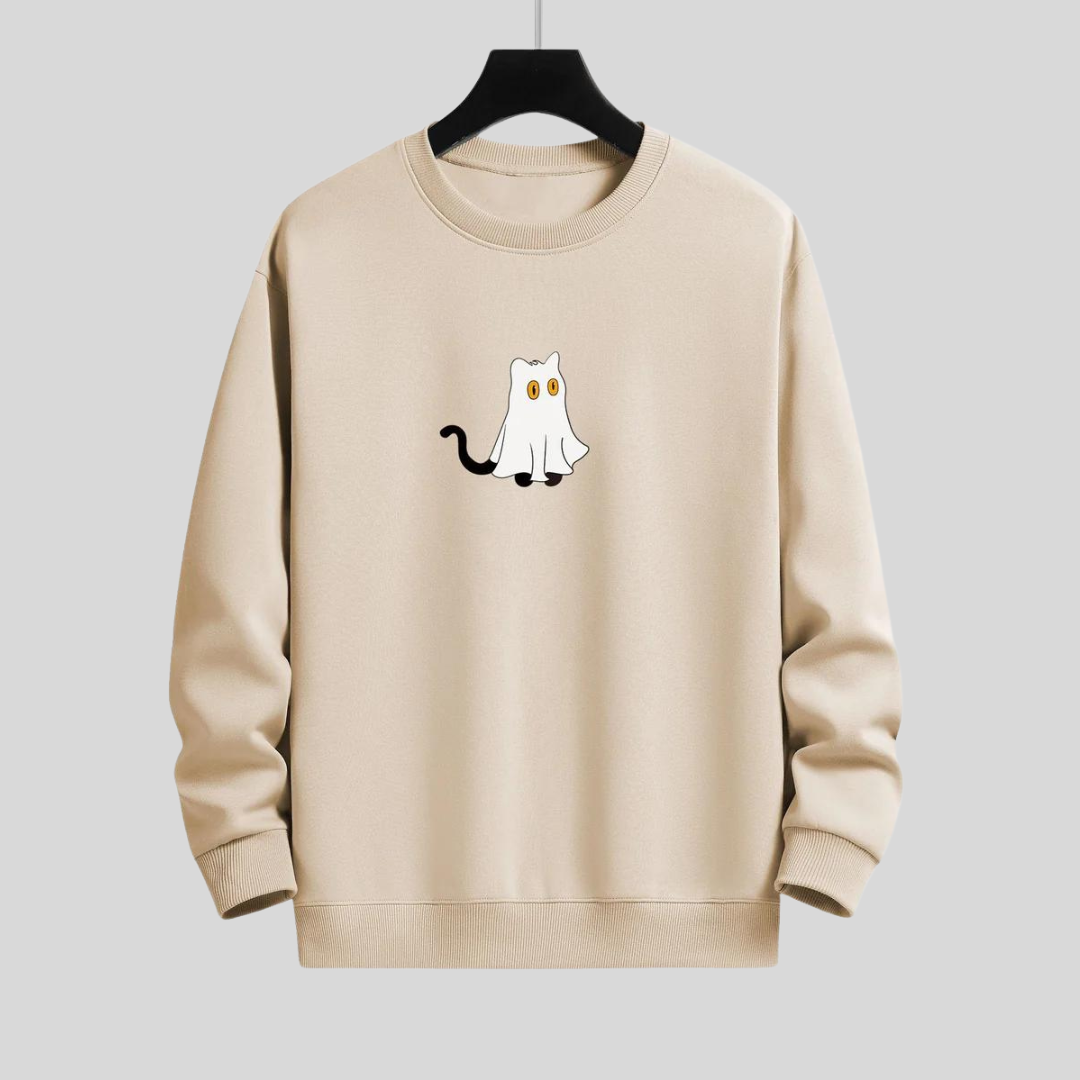 Sam | Cat Ghost Relax Fit Sweatshirt voor heren