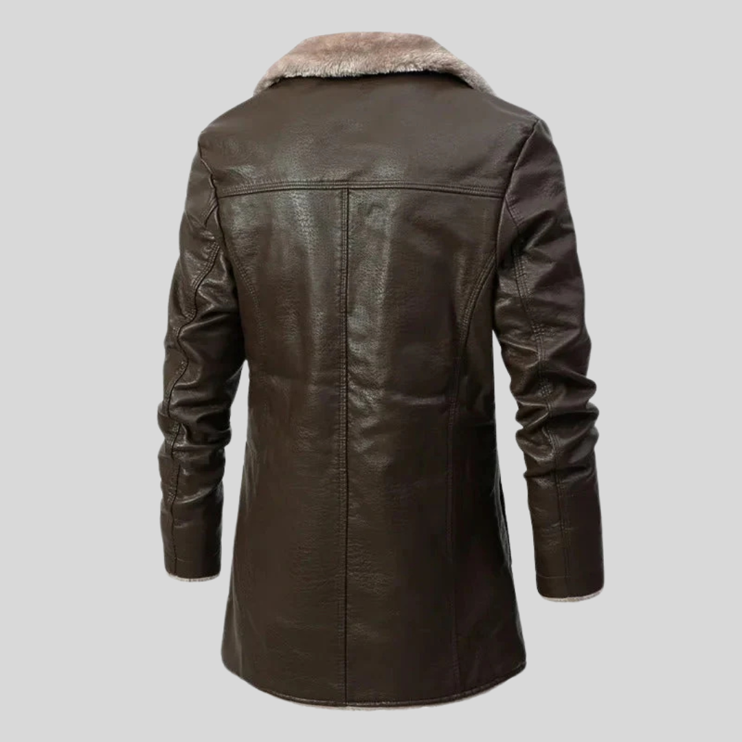 Luuk | Luxe leren herenjas met shearling voering