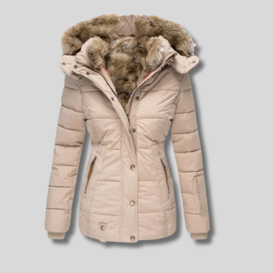 Sophie | Luxe winterjas met nep bont capuchon