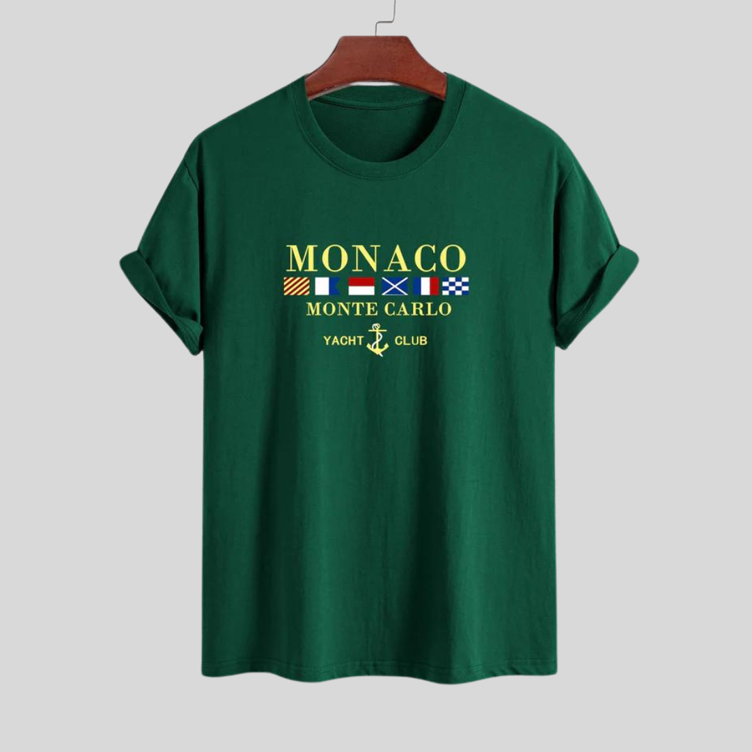 Max | Regular fit Monaco sloganprint katoenen T-shirt