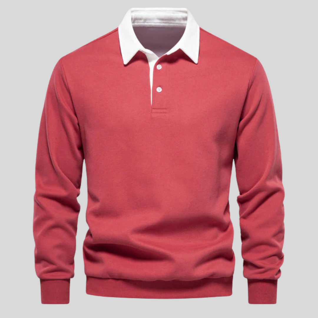 Piet | Klassieke polo sweater met lange mouwen voor heren