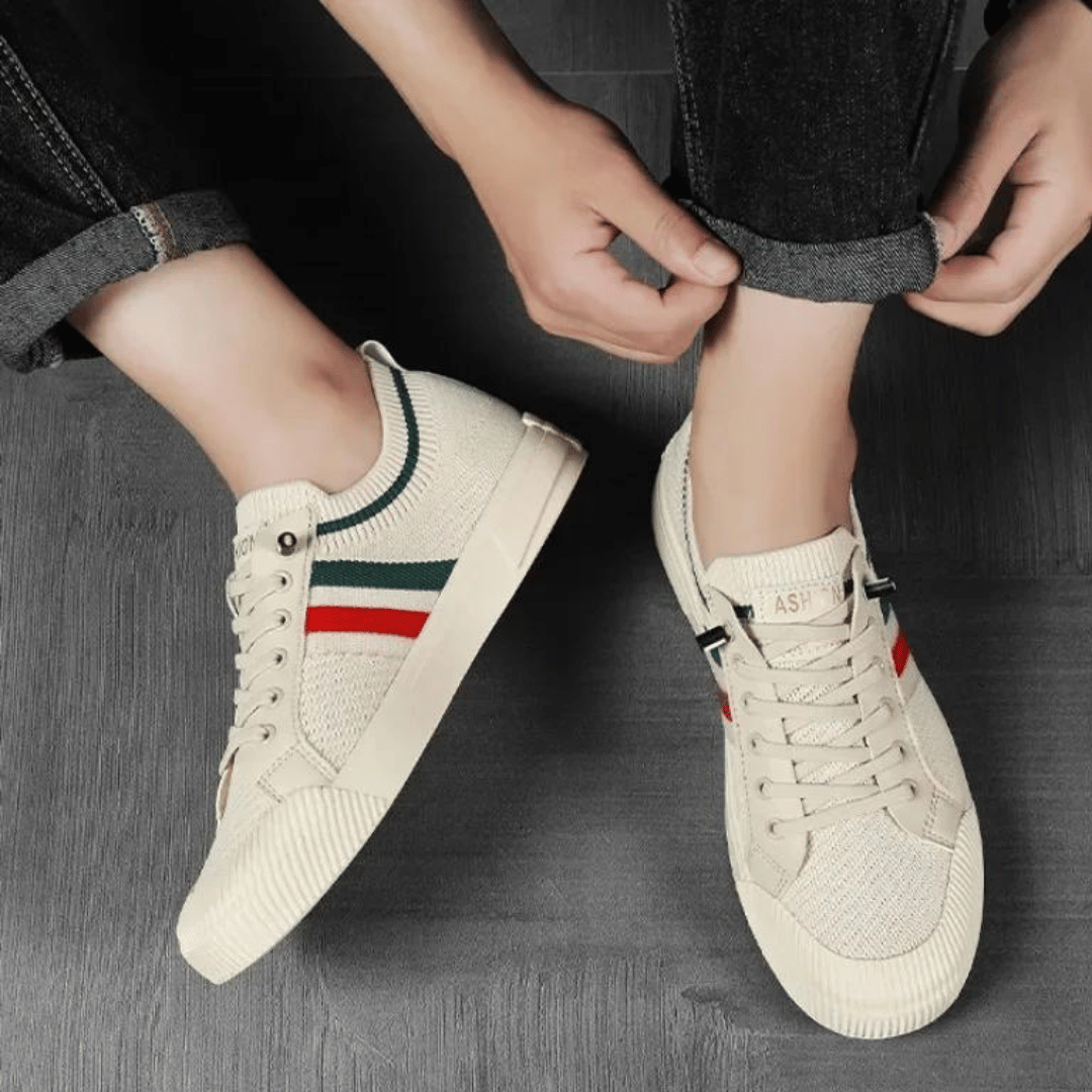 Cas | Casual sneakers met gebreid design voor heren