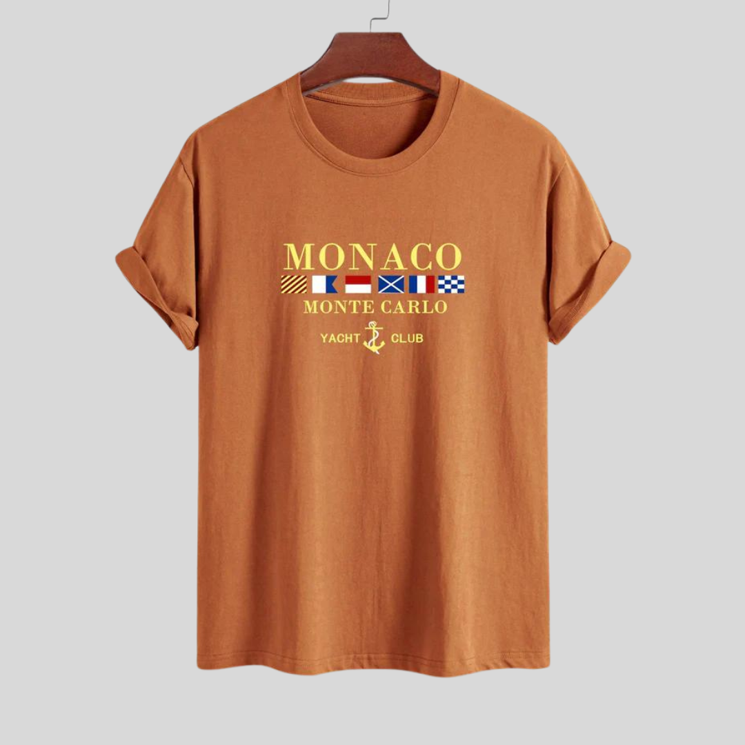 Max | Regular fit Monaco sloganprint katoenen T-shirt