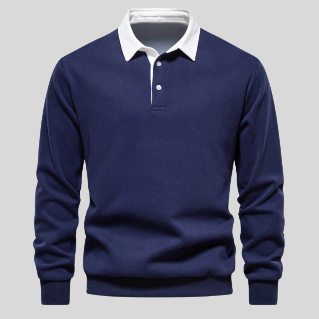 Piet | Klassieke polo sweater met lange mouwen voor heren