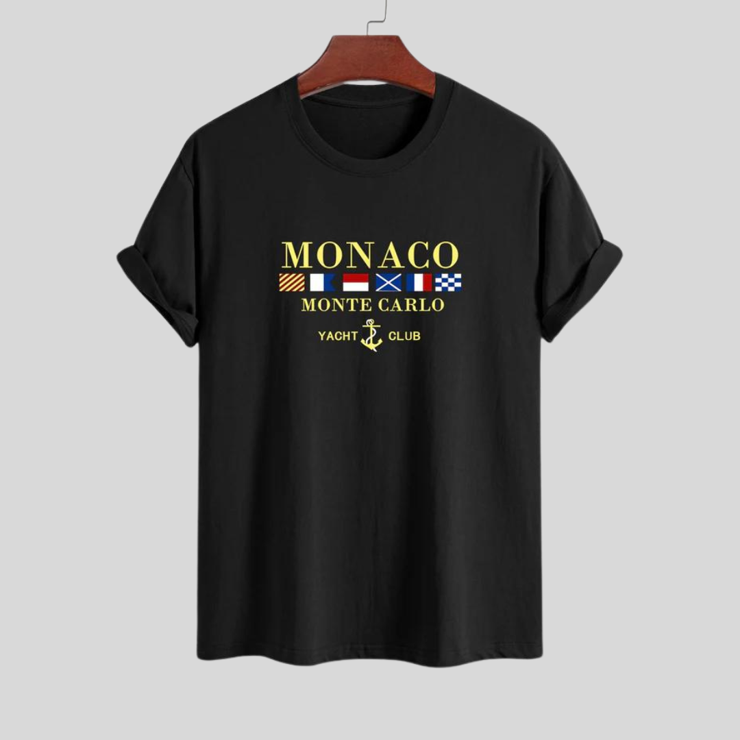 Max | Regular fit Monaco sloganprint katoenen T-shirt