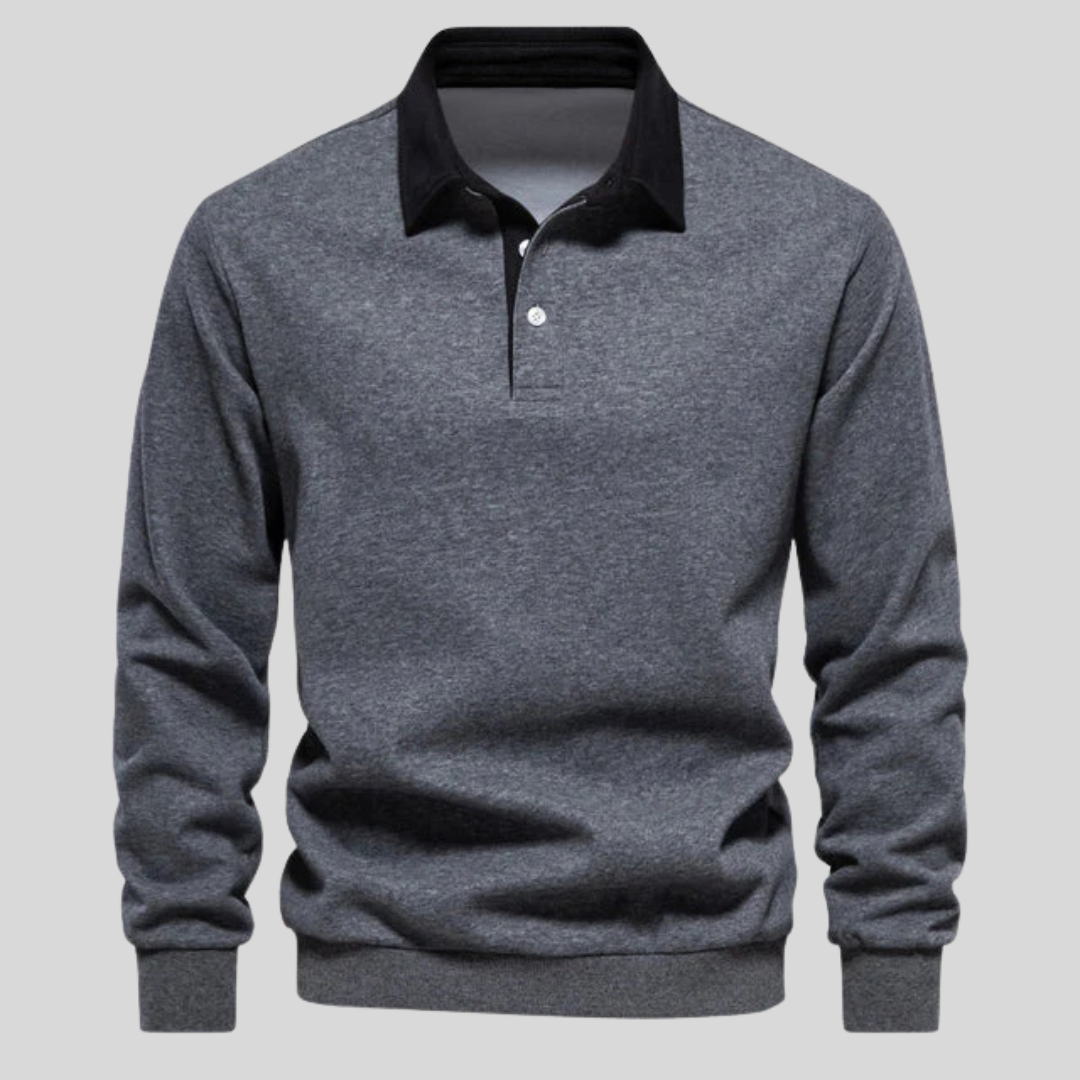 Piet | Klassieke polo sweater met lange mouwen voor heren