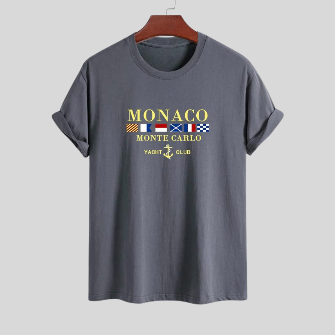 Max | Regular fit Monaco sloganprint katoenen T-shirt