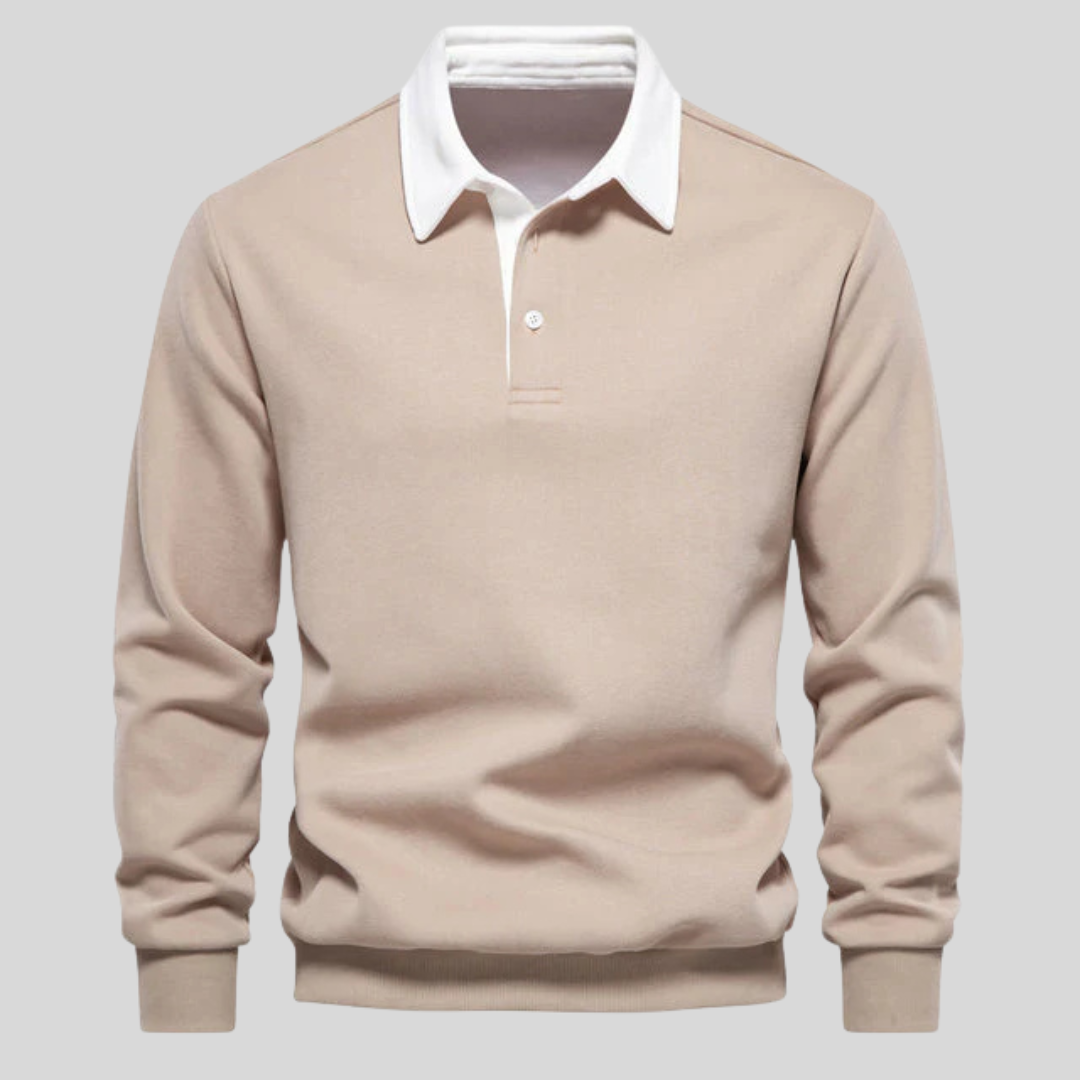 Piet | Klassieke polo sweater met lange mouwen voor heren