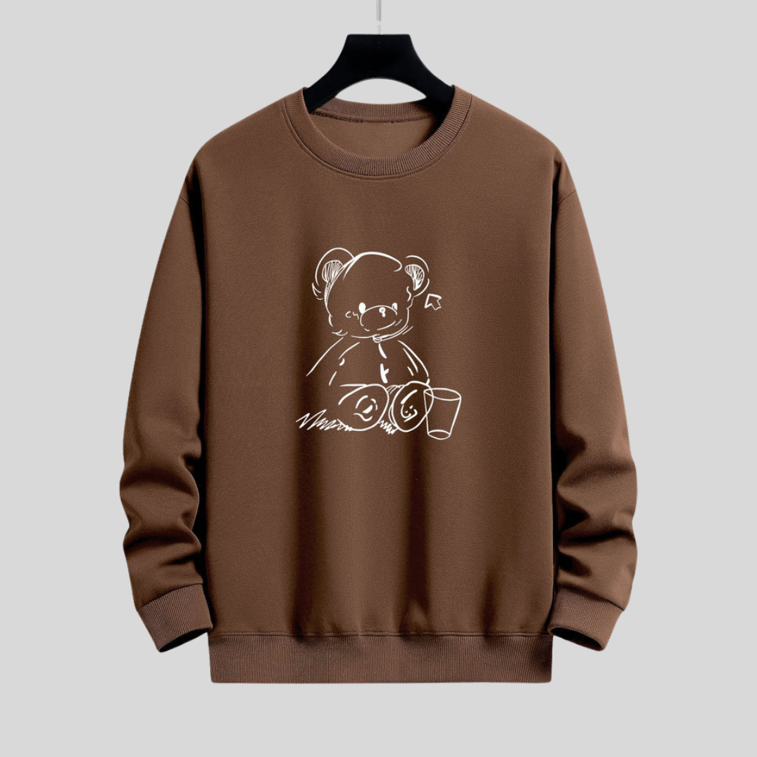 Niels | Bear print relax-fit sweatshirt voor heren