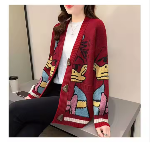 Lotte | Cartoon gebreide cardigan voor dames