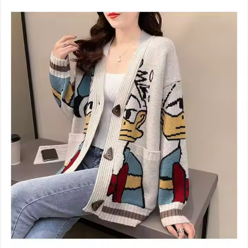 Lotte | Cartoon gebreide cardigan voor dames